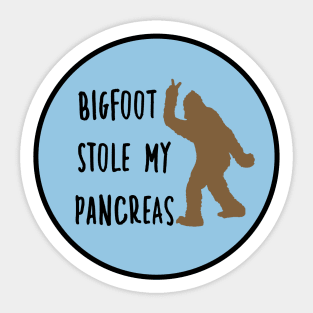 Bigefoot Stole My Pancreas Blue Sky Sticker